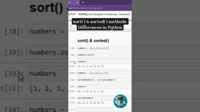 sort( ) & sorted( ) methods in Python #programming #python #coding #pythonlist #pythonsorting смотреть онлайн