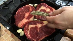 Как пожарить стейк Рибай на сковороде Гриль?