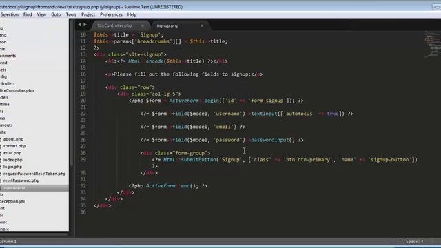 How to Make a Registration Application Form using PHP YII2 смотреть онлайн