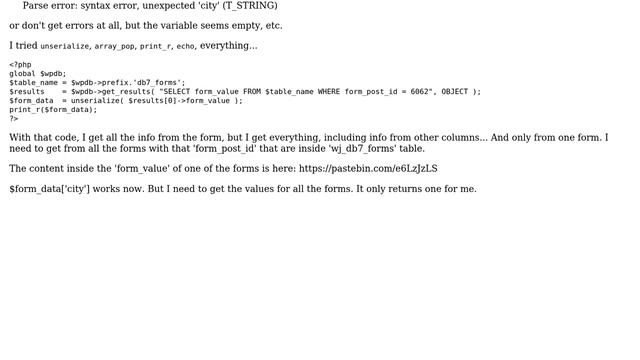 Wordpress: Filter results from a serialized string to use on statistics смотреть онлайн