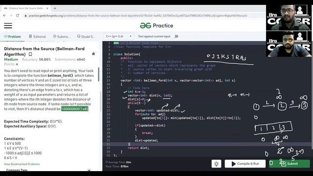 Bellman Ford Algorithm | Distance from the Source | Graph 26 | Placement Preparation Series смотреть онлайн