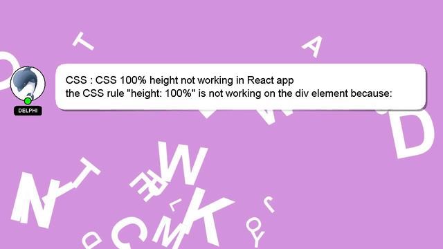 CSS : CSS 100% height not working in React app смотреть онлайн