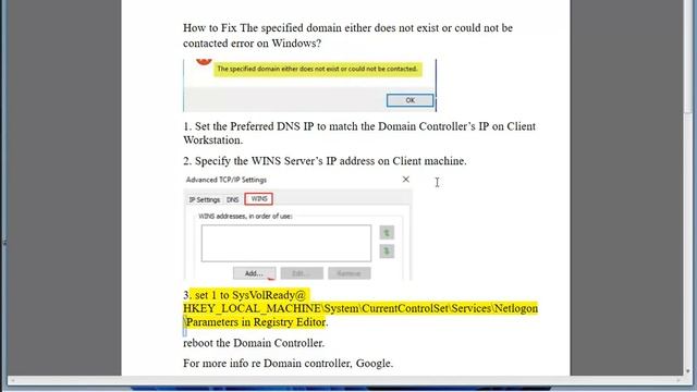 Fix The specified domain either does not exist or could not be contacted error on Windows смотреть онлайн