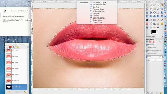 How To Change Lip Color In Gimp