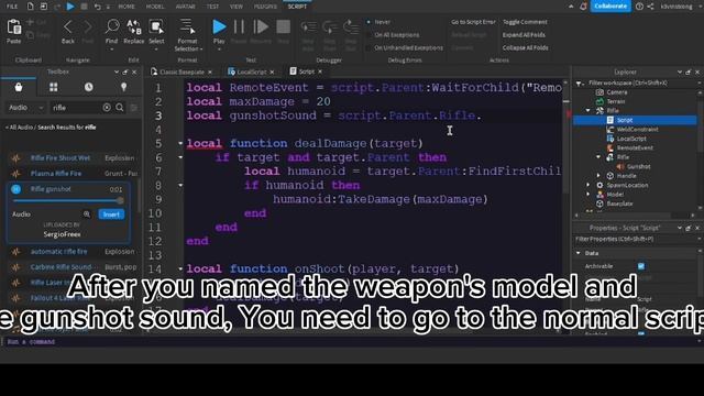 How to Make a simple "Assault Rifle" kind weapon in Roblox Studio | 2023 смотреть онлайн