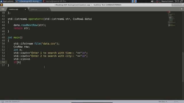 Read and search data in csv file in C++ смотреть онлайн