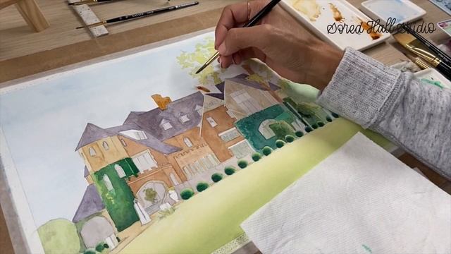 Painting a wedding venue using my favorite watercolor brushes from Callia смотреть онлайн
