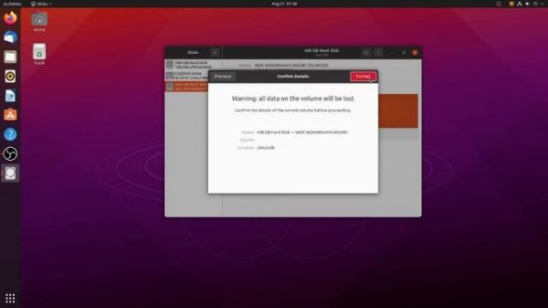 format disks ubuntu 21.04