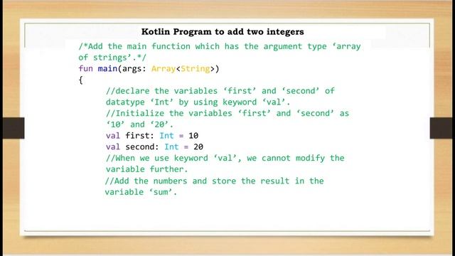 Kotlin Program to add two Integers | Kotlin Programming | SSCBE смотреть онлайн