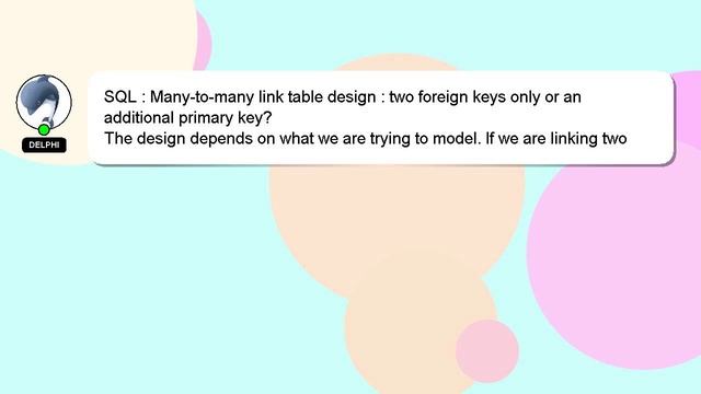 SQL : Many-to-many link table design : two foreign keys only or an additional primary key? смотреть онлайн
