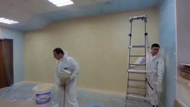 НевоСтрой нанесение декоративной штукатурки КАРТА МИРА