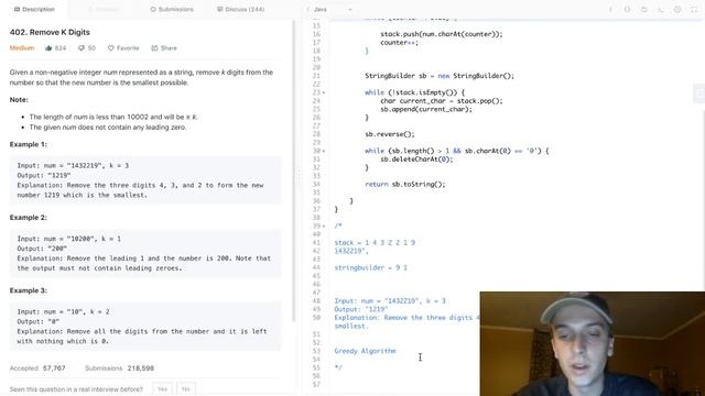 LeetCode Remove K Digits Solution Explained - Java смотреть онлайн