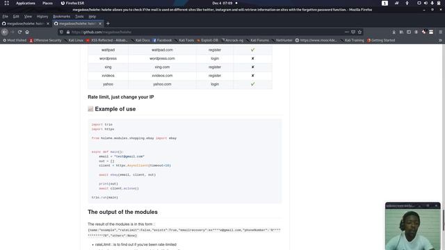 OSINT: Advanced email open source intelligence using Holehe (PYTHON) смотреть онлайн