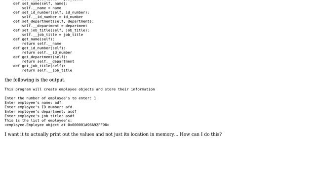 I'm trying to add objects to an array in python and then print the contents of the array смотреть онлайн