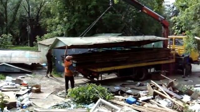 Снос гаражей-ракушек в Нагатино.