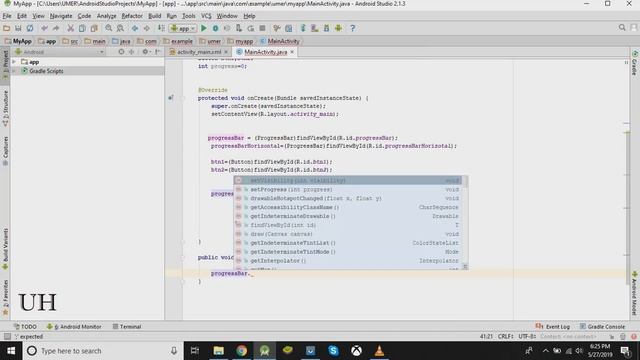 Create ProgressBar- Ui widgets # 12 | ProgressBar | android tutorial смотреть онлайн