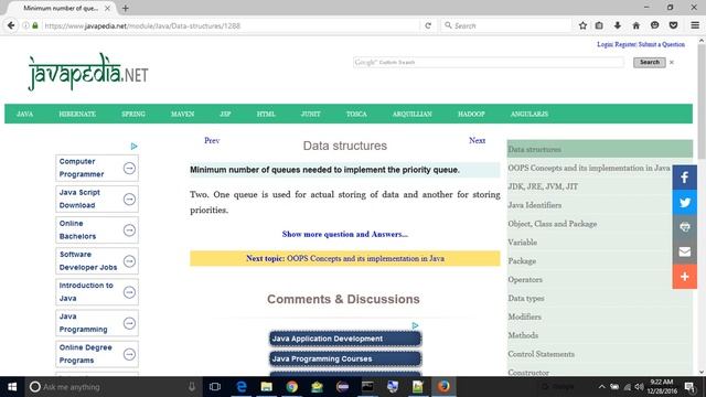 Minimum number of queues needed to implement the priority queue.
| javapedia.net смотреть онлайн
