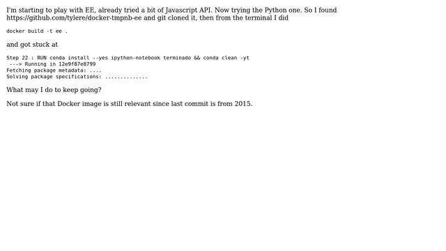 GIS: Building Docker image including IPython Notebook and EE? смотреть онлайн