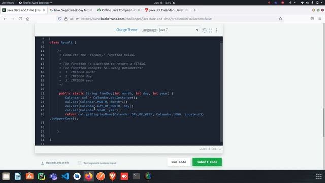 Java Date and Time HackerRank problem easy solution смотреть онлайн