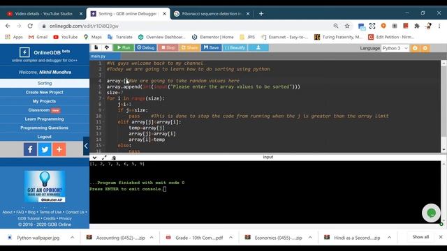 How to create a sorting program from python(Ascending Order) смотреть онлайн