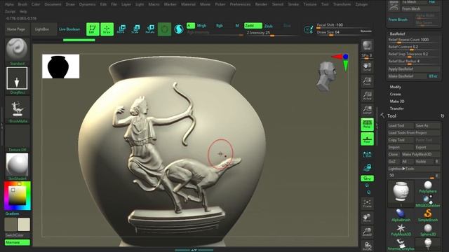 ZBRUSH TUTORIAL 2022 _ HOW TO CREATE BAS RELIEF ALPHA (IN DETAIL) смотреть онлайн
