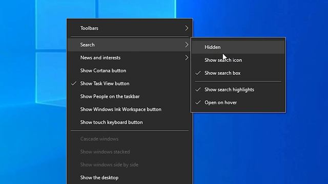How to Remove Windows 10 Search Bar from Taskbar - 2024 смотреть онлайн