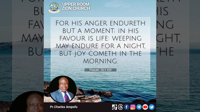 For his anger endureth but a moment; in his favour...Psalm 30:5 by Pr Charles Ampofo смотреть онлайн