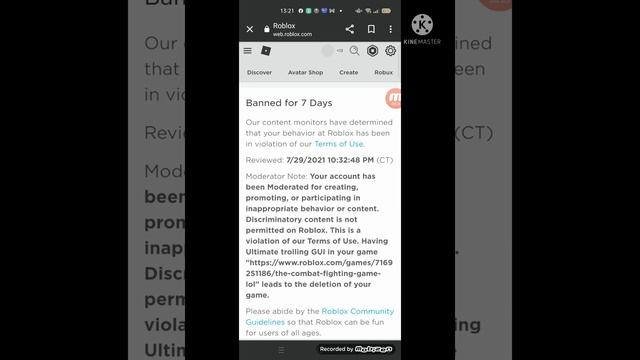 I got falsely ban because I use ultimate trolling GUI in my game? why Roblox?? #robloxfalselyban смотреть онлайн