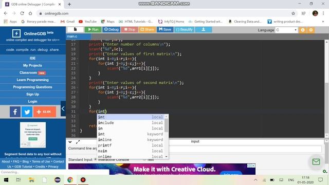 MATRIX ADDITION (2-D ARRAY)|Solution with Explanation in C | any doubts post the comments смотреть онлайн