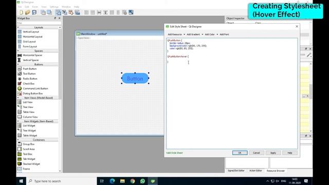 Button Click Effect | Qt Designer | PySide2 | Python смотреть онлайн