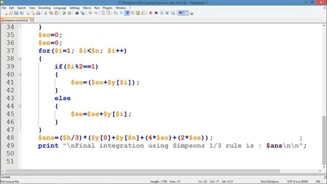 Simpsons one third rule implementation using perl language смотреть онлайн