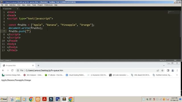 JavaScript Queue Mechanism / First In First Out (FIFO) with shift() & pop() Functions in Malayalam смотреть онлайн