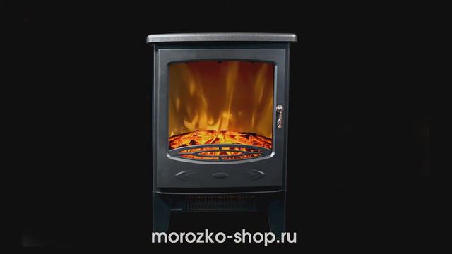 Светодиодный камин МОДЕРН ЮНИВАЛВ, чёрный, имитация живого пламени, 39х55 см, диммер, 483567