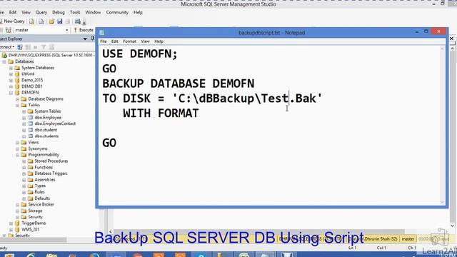 Create SQL SERVER Database Backup using Script смотреть онлайн