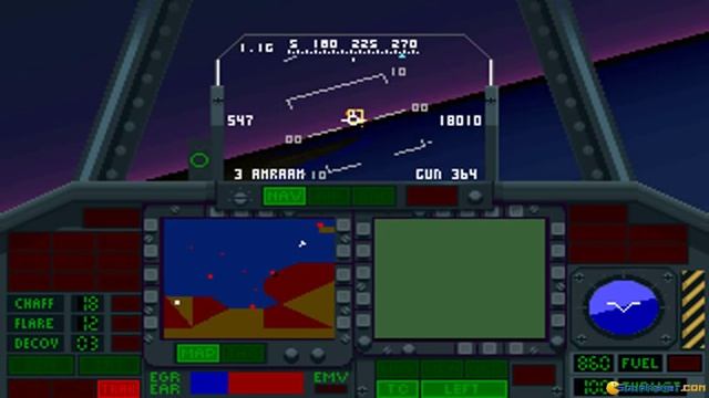 F117 A - Stealth Fighter 2 gameplay (PC Game, 1991) смотреть онлайн