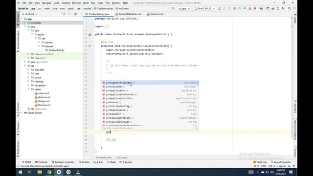 How To Hide Action Bar In Android Studio - Specific or All Activities (2021) смотреть онлайн