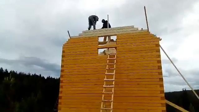 Возведение дома 6х6=72м2 из бруса 150х200 мм СК "Хвоя" смотреть онлайн