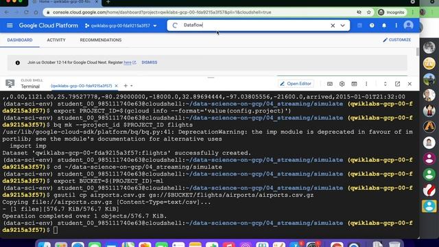 Processing Data with Google Cloud Dataflow || Qwiklabs || GSP198 смотреть онлайн