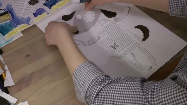 КОЛЛАЖ В ШЛЯПЕ из газет смотреть онлайн