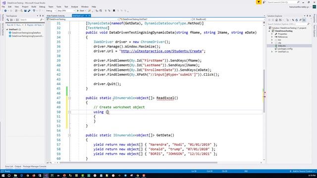 Selenium with C# 63 - Selenium Data Driven Testing using excel in MS Test and EPPlus library смотреть онлайн
