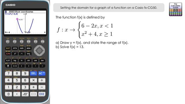 Setting the domain for a graph of a function on a Casio fx-CG50 Calculator смотреть онлайн