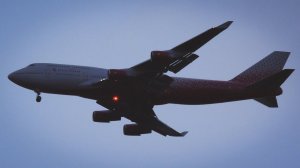 «Россия«Boeing 747-446 RA-73286. Вечерний заход в Шереметьево, рейс из Сочи