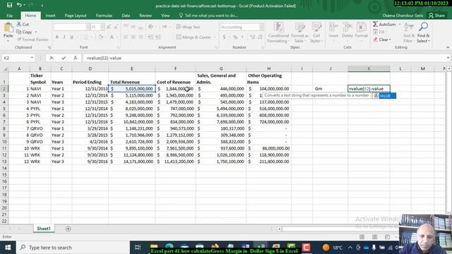 Excel part 41 how calculate Gross Margin in Dollar Sign $ in Excel смотреть онлайн