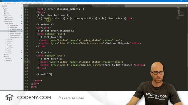 41. Shipped Buttons - Django Wednesdays ECommerce 41