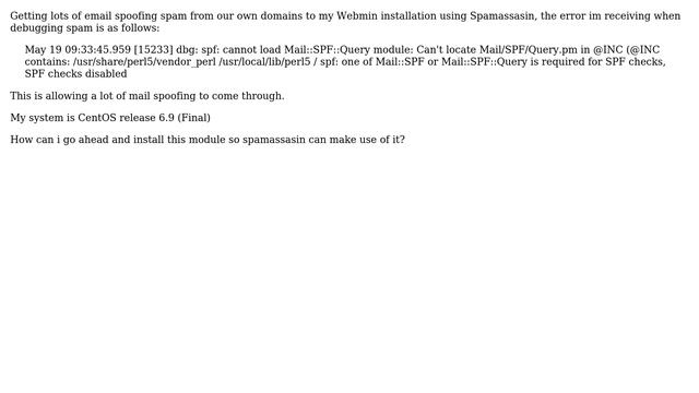 DevOps & SysAdmins: Spamassasin not checking SPF - Perl error? смотреть онлайн