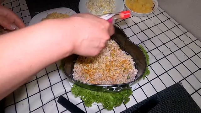 Салат с ананасами и курицей "Нежное сердце" смотреть онлайн