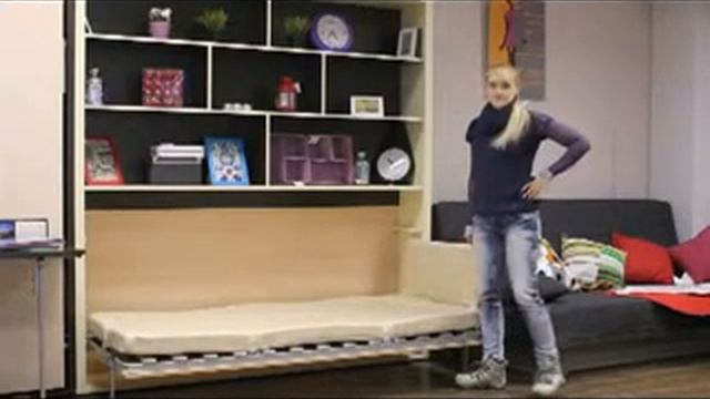 Откидная кровать «Аделия» с полками смотреть онлайн