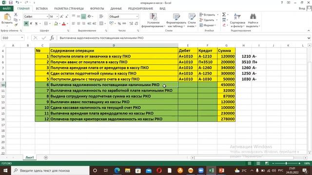 Бухгалтерские проводки по учету денежных средств в кассе. смотреть онлайн