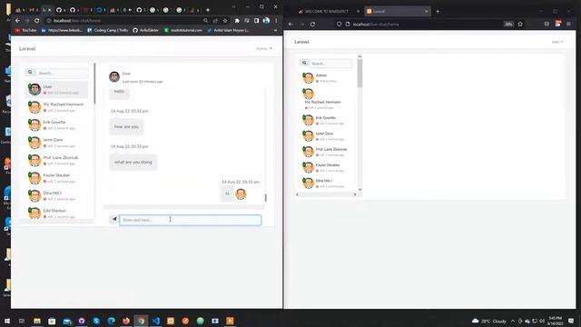 laravel live chat with web socket. смотреть онлайн