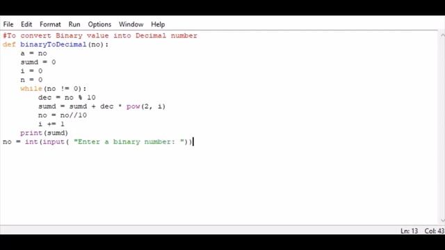 To convert Binary value into Decimal number смотреть онлайн